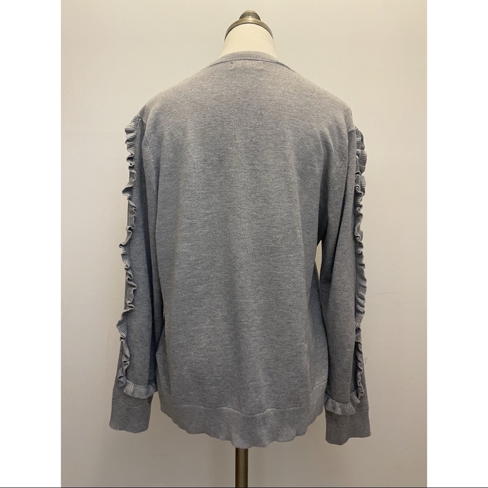 Calvin Klein Ruffled Sweater Color: Heather Grey - Picture 3 of 8